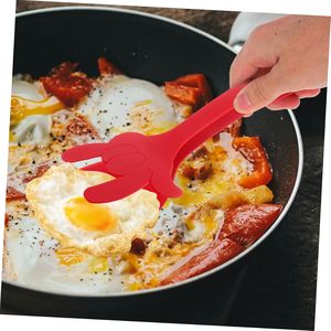 Sustainable <b>Plastic</b> Frying Spatula <b>Tongs</b> Flip Feature Dishwasher Safe Household Food Tool for Pancakes and Bread - Product Image 5