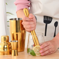 Ensemble de shakers à cocktails en acier inoxydable de luxe, durable, or et argent, 500/750 ml, doseur 15/30 ml, personnalisable, par Creation Factory
