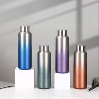 Bouteille d'eau isotherme en acier inoxydable à double paroi de 600 ml avec logo personnalisé Beauchy Private Label pour le camping