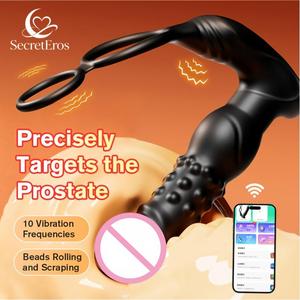 BANSEY Masajeador de Próstata de 10 Velocidades Controlado por Aplicación con Anillo para Pene y Estimulador de Perineo y Punto G Masculino - Product Image 5