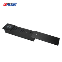 Station de travail intelligente multifonctionnelle avec chargeur sans fil, prise coulissante en aluminium, USB type C, prise Cat 6