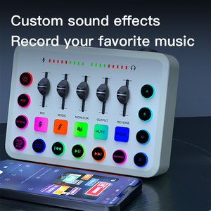 48V XLR Mic Giao Diện Âm Thanh Cho Podcast Âm Thanh Trực Tiếp OGG/PC Studio Ghi Âm Điện Thoại Di Động Máy Tính Headphone Mic Trộn Giao Diện Điều Khiển - Product Image 6