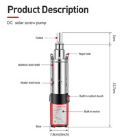 Pompe à vis CC 12V 24V 36V 48V 60V 72V à haute pression pour l'irrigation agricole et l'alimentation en eau hors réseau