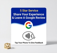 Support de table en acrylique 12 cm pour carte de commentaires Google, compatible NFC213 13,56 MHz, Tap to Review, OEM/ODM personnalisé, prêt à être expédié, en stock
