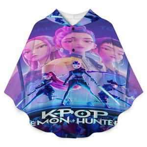 Sweat à capuche couverture portable Kpop Demon Hunters, couverture en polaire personnalisée, sweat-shirt en flanelle, livraison rapide - Product Image 2