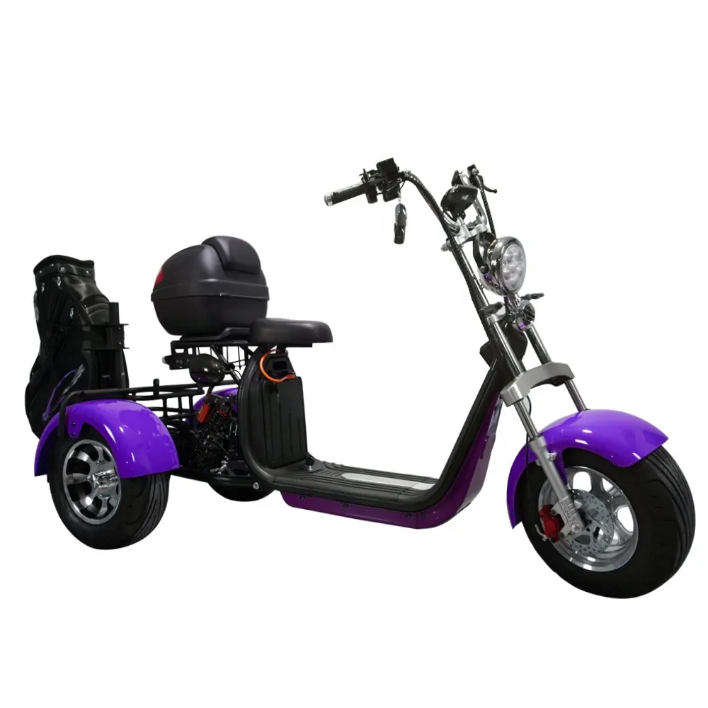 3 rodas motocicleta elétrica 1500W 2000W Citycoco Trike scooters elétricos para adultos