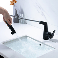 BFH3394EE Robinet de salle de bain Conception de tuyau exposé Finition noire mate Corps en laiton Look moderne Monotrou Facile à nettoyer Durable