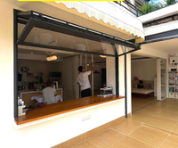 Ventanas Plegables de Aluminio para Patio, Ventanas Corredizas y Plegables Verticales para Exteriores, Gran Venta
