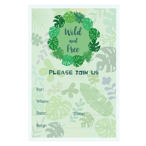Huancai บัตรเชิญงานปาร์ตี้แบบสัตว์ป่า,การ์ดอวยพรสำหรับงานวันเกิดอุปกรณ์สำหรับงานเลี้ยงแบบซาฟารีจำนวน50ชิ้น - Product Image 4