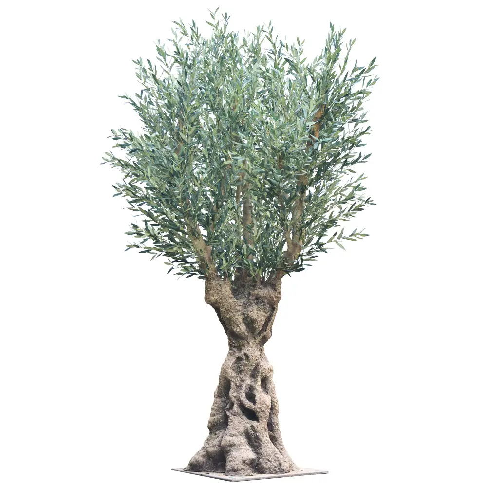 Customized Ornamental Tree Indoor Outdoor Shopping Mall Deco Artificial Olive Tree Faux Huge Olive Tree