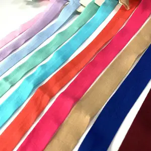Groothandel Nylon Spandex Multi Kleuren Vouw Over Rand Trim Stretch Bias Elastische Tape Voor Lingerie