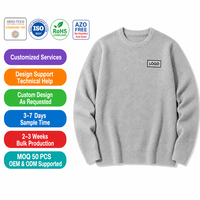 Sweat-shirt unisexe personnalisé ODM/OEM en molleton 100 % coton, col rond, 320 g, teinture unie, écologique, pour le printemps
