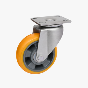 Zwaar uitgevoerd voor <span class=keywords><strong>trolley</strong></span> Beugel voor hoge belasting Slagvast aluminium kern PU-polyurethaan Universele zwenkwielen Slijtvaste rem - Product Image 5