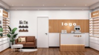 Meuble en bois pour lunettes avec tiroirs de présentation optique