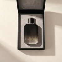 Flacon de parfum noir de luxe vide de 30 ml, 50 ml, 100 ml, flacon de parfum rectangulaire de 50 ml, 100 ml avec boîte