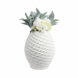 Vaso in porcellana stampato in 3D con texture, per soggiorno, decorazione per la casa, elemento scultoreo per la camera da letto. - Product Image 2