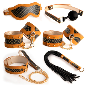 Kit Bondage in Pelle per Giochi di Ruolo, 6 Pezzi, Reggiseno Gotico Punk <span class=keywords><strong>Sexy</strong></span> per Coppie, Regalo per Cosplay - Product Image 1