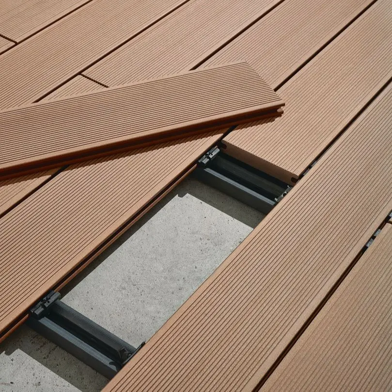 スクエアホールテラスパティオガーデン屋外デッキ床装飾屋外用木製プラスチック複合デッキボード