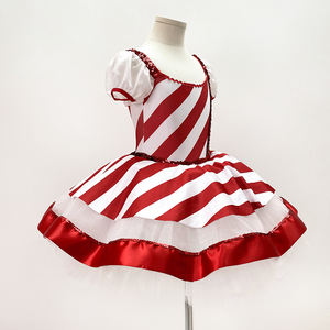 Vestido de princesa P0018 Tutú de Ballet de alta calidad Niñas <span class=keywords><strong>Candy</strong></span> <span class=keywords><strong>Bar</strong></span> Ropa de fiesta Niño Lindo Rojo y blanco Rendimiento Ropa de baile Traje de ballet - Product Image 4