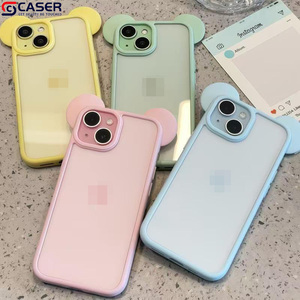 <span class=keywords><strong>Cover</strong></span> per Telefono con Orecchie di <span class=keywords><strong>Topolino</strong></span> 3D Cartoon, Antiurto, Colori Pastello, Stile Giovanile e Femminile per <span class=keywords><strong>iPhone</strong></span> 14/15/16 Plus 17 Pro Max - Product Image 1