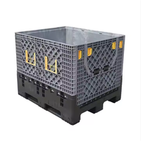 Boîte de rangement empilable pliable en plastique pour conteneur de transport de marchandises et d'équipement