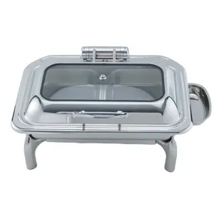 Daosheng Luxury Stainless Steel With Glass Window For Home Restaurant Hotel Buffet Party Food Warmer Chafing Dish