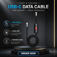 Câble de charge sécurisé USB-C 60W, câble bloqueur de données USB-C, protégez la confidentialité de vos données, câble de charge rapide USB-C PD60W