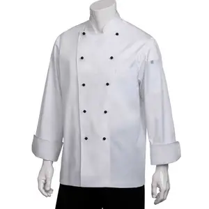 Professional Restaurant Workwear Kitchen Work Uniform Coat Long Sleeve Cook Chef Uniforms for Hotels