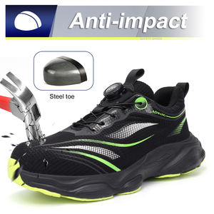 JIANKUN-Chaussures de sécurité à bout en acier respirantes anti-crevaison à la mode pour hommes, tissu industriel léger, tricot + TPU - Product Image 2