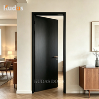Porte intérieure simple à battant vertical en bois rainuré, finition noir mat moderne, sur mesure, pour chambre à coucher, porte en bois pour la maison