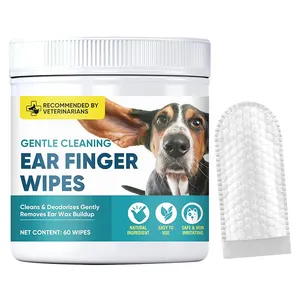 Dogs And Cats Remove Earwax Dirt Disposable Pet Care Ear Cleaner Finger Wipes
