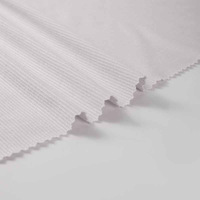 Tela de Punto Acordonada de Viscosa y Elastano, 270 g/m², 58/61 pulgadas, Teñido Liso, Tejido Tricot 2x2, Antiestático, Elástico, para Vestidos, Uniformes, Ropa Interior, Tops, en Rollos
