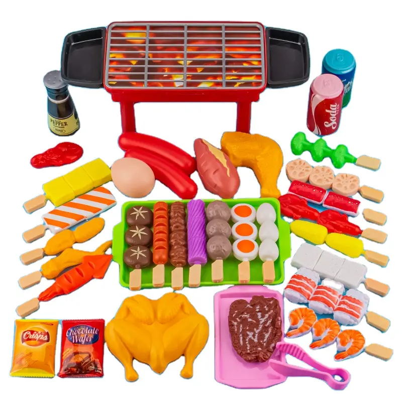 Play house barbecue toys barbecue per bambini set barbecue da cucina spiedini per barbecue simulazione spiedini di cibo giochi di imitazione giocattoli per barbecue