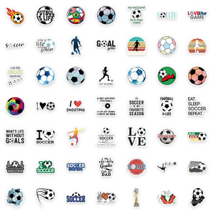 100 Pezzi Adesivi Decorativi con Logo Calcio per Palloni Laptop Muri Auto Impermeabili in PVC Etichette Sportive - Product Image 3