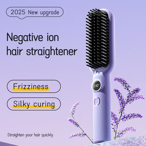 <span class=keywords><strong>Cepillo</strong></span> <span class=keywords><strong>Alisador</strong></span> de Cabello Iónico, Peine <span class=keywords><strong>Alisador</strong></span> con Iones Negativos, Plancha de Cabello con Calentamiento Rápido y Protección Anti-Quemaduras para Uso en Casa o Salón - Product Image 2