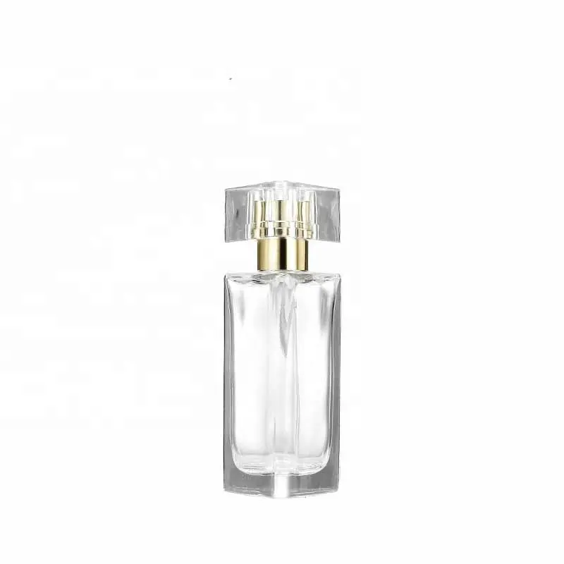 Botol parfum kaca segitiga 30ml 45ml, kemasan kosong 1oz leher keriting botol semprot (GPM17)