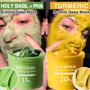 Mascarilla Burbujeante de Limpieza con Hierbas de Albahaca y Cúrcuma, Agua Carbonatada Hidratante para Todo Tipo de Piel - Marca Privada - Product Image 1