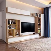 Table basse moderne avec plateau en marbre de luxe et structure en acier à forte capacité de charge, meuble TV inclus