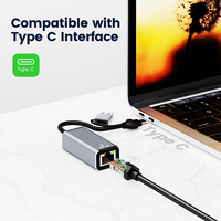 2 en 1 Type C/USB A vers RJ45 10/100/1000Mbps adaptateurs connecteurs convertisseur USB vers Ethernet