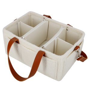 Multifunctional Teddy Baby Diaper Caddy Organizer Soft Mommy Nappy Tote <strong>Bag</strong> Eco-friendly Felt Fabric Customizable - Product Image 2