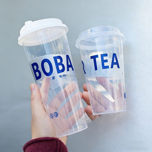 Vasos de Plástico PP Duro Desechables de 500/700 ml con Tapa y Pajita para Té Boba, Jugo, con Impresión de Logotipo Personalizado Cundao - Product Image 5