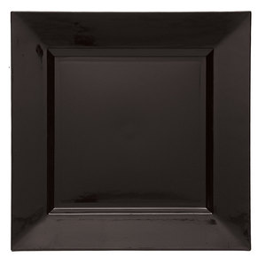 13" Square Black Plastic Charger Plate