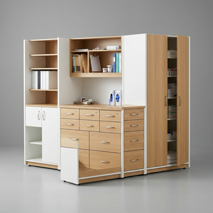 Gabinete de Almacenamiento Modular con Cerradura ModuStore Pro, con Cajones y Estantes Abiertos, Diseño Moderno para <span class=keywords><strong>Oficina</strong></span> en Casa - Product Image 1