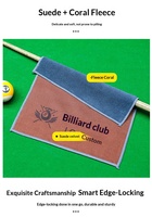 Serviette en tissu suédé pour billard avec logo personnalisé, double face, accessoire d'entretien et de nettoyage pour table de snooker/pool