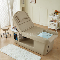 Lit d'hydrothérapie électrique de luxe avec fonction réglable, design moderne, pour spa capillaire et bain de pieds, idéal pour usage hôtelier, lit de massage et de shampoing