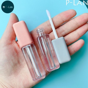 Tubos cuadrados de brillo de labios, tubos de brillo de labios pequeños, personalizados, con caja y logotipo, tacto suave, color gris y rosa, 100 ml, marca de P-LAN, disponible, 2,5 Uds. - Product Image 2