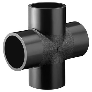 Chất lượng cao pe100 PN10 PN16 mông Fusion phụ kiện HDPE nhựa Phụ Kiện <span class=keywords><strong>4</strong></span> cách bằng nhau chéo cho cấp nước - Product Image 1