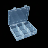 Boîte de rangement transparente avec séparateurs horizontaux amovibles, 9 compartiments pour petites pièces