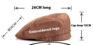 Nhà hàng mới cap người đàn ông và phụ nữ Twill thức ăn nhanh đầu bếp Beret khách sạn và bồi bàn làm việc phụ kiện nhà bếp - Product Image 2