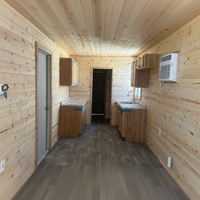 Maison préfabriquée en conteneur maritime de style américain durable de 40 pieds, écologique, résistante au feu, atelier, cuisine, salle de bain